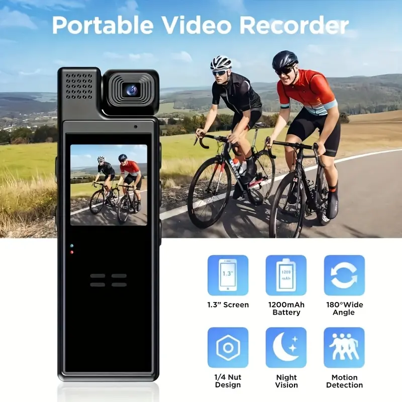 Compact Handheld Pocket Camera Stabilizer Device - 1080P HD Video Camcorder Recorder, 180-Degree Rotatable Lens, USB Charging, Ideal Gift for Birthdays, Holidays (SD Card Not Included), Perfect Gift