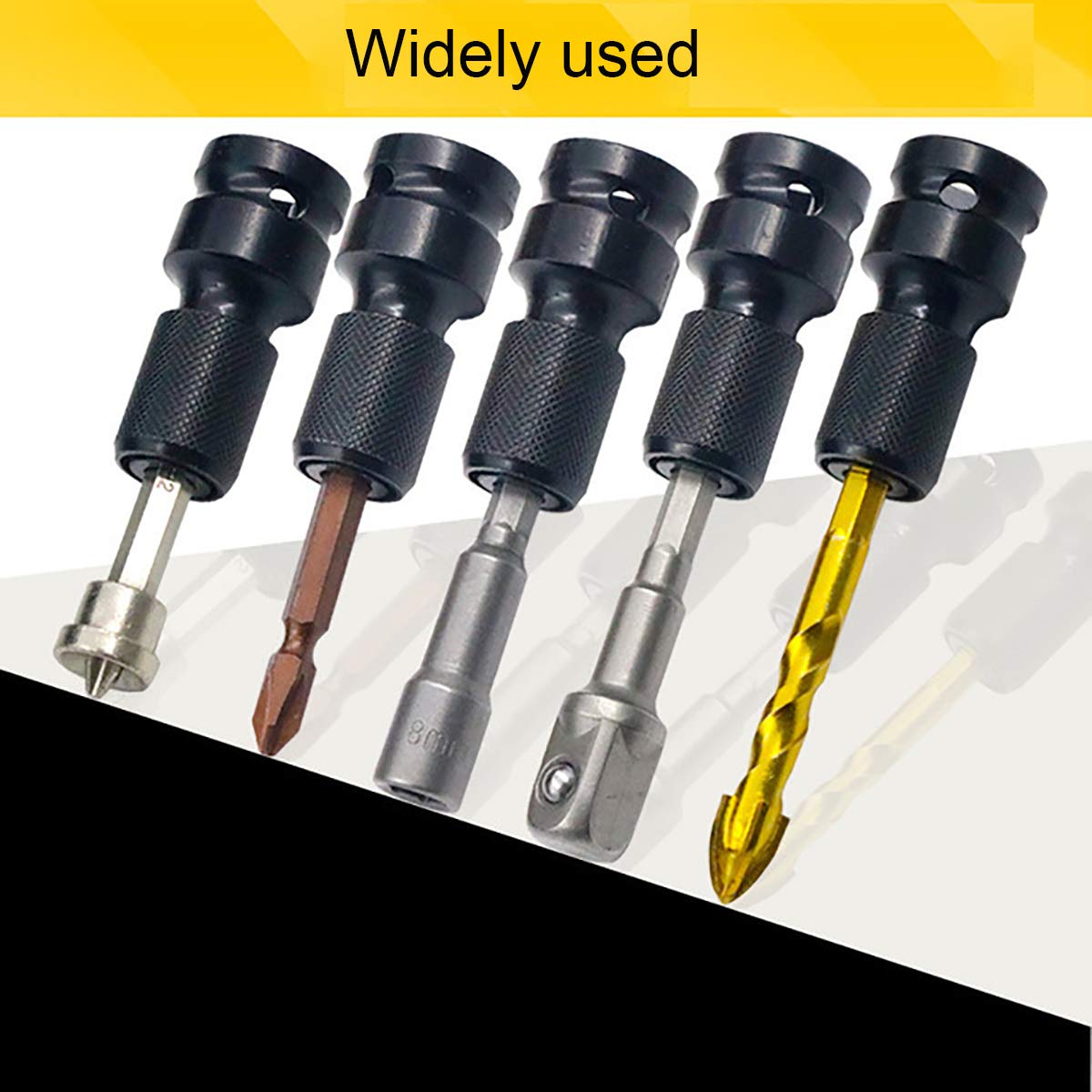 1/2 inch Square Drive to 1/4 inch Hex Female Socket Adapter Converter Chuck Adaptor for Air and Electric Impact Wrench Impact Drill Ratchet Wrench, Quick Release