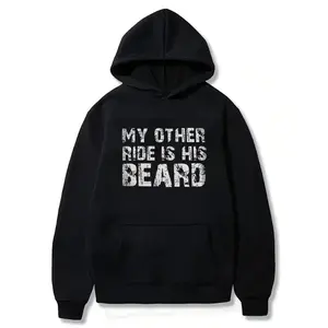 My other ride is his beard letter print women's hoodie, a gift for women, Mother's Day gift, girlfriend gift