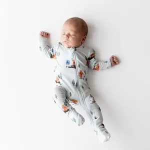 Zippered Footie in Winnie the Pooh Hundred Acre Wood