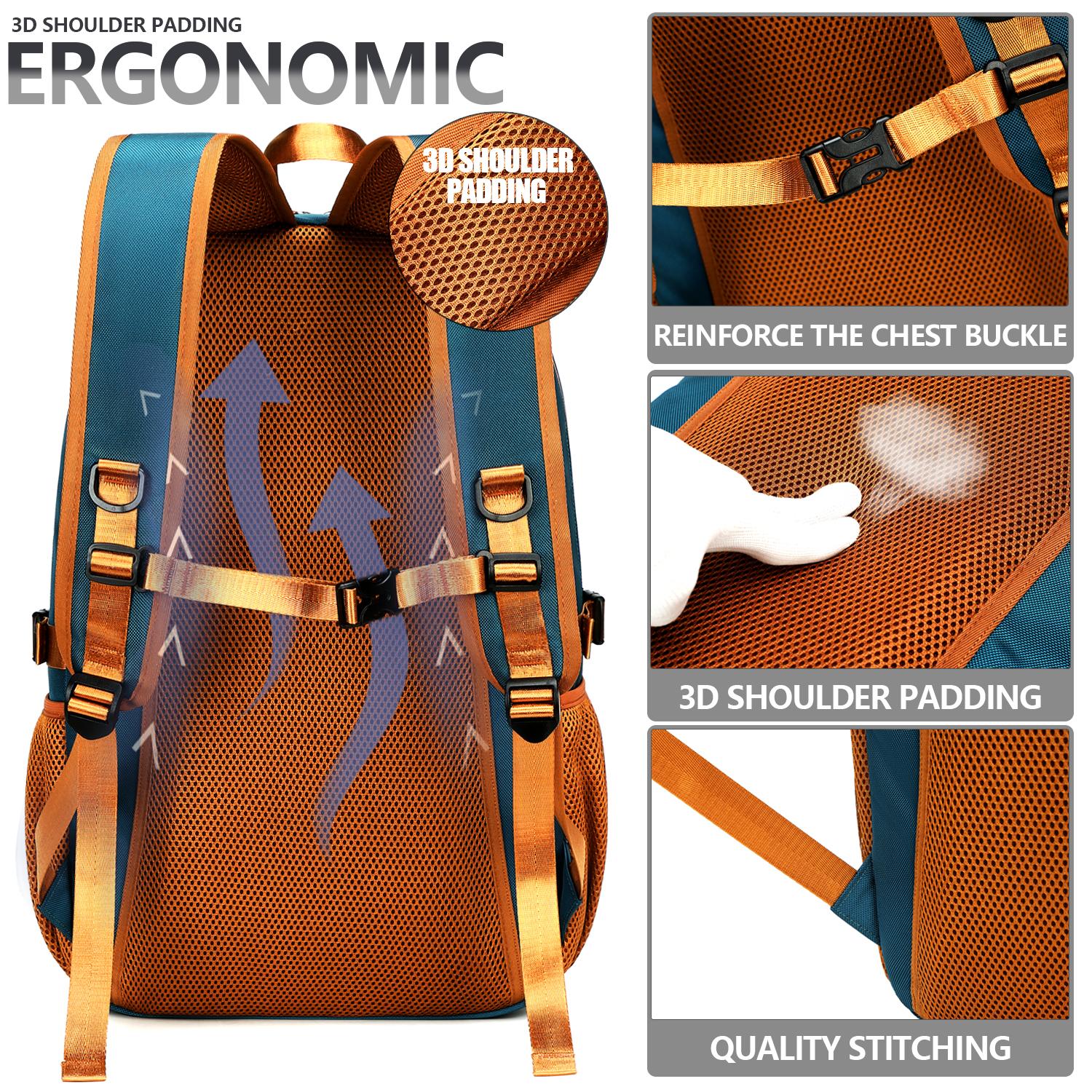 Simple Style Backpack with Multiple Compartments Business Notebook Travel Bag, Unisex Casual Design Lightweight Zipper Luggage Backpack with Shoe Compartment College Style Backpack Large Capacity Youth Backpack Suitable for High School & Middle School Stu