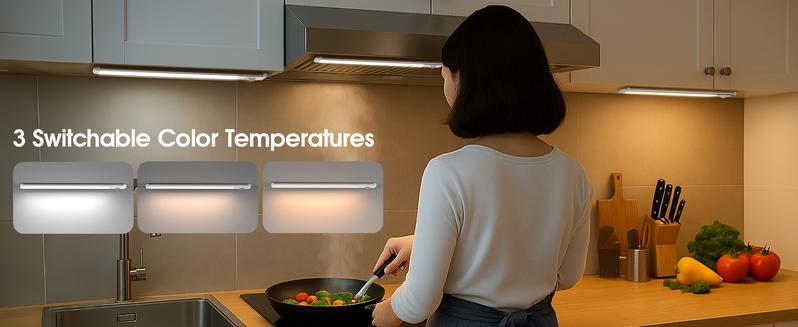 Under Cabinet Lights 5 Pack 2000mAh USB Rechargeable 52LED Magnetic Dimmable for Kitchen Stairs Wardrobe Lighting