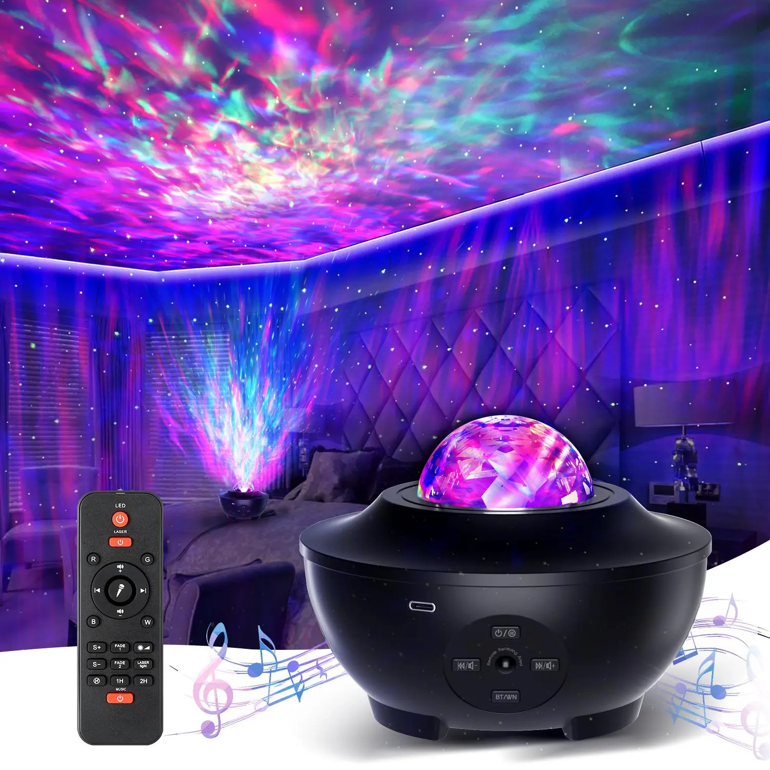 Galaxy Projector Star Projector, Bluetooth Speakers Night Light Timer Remote Control, Room Decor for Teen Girls/Led Lights for Bedroom Decor/Teen Children Adults Gift, Galaxy projectorlamp, Galaxy nightlight