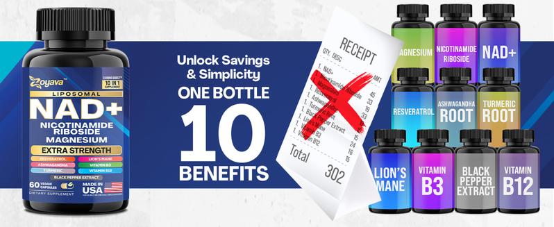 Forever Young Set - Zoyava NAD+ & Collagen Combo - Ultimate Antioxidant Supplement - Skin Aging Support, Nail & Hair Health, & Overall Wellness - Made in USA