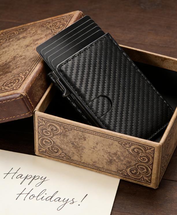 Valentine's Day-Men's Smart Wallet Minimalist Card Holder with RFID Blocking Upgrade PU Leather Pop-up Wallet for Daily Use Gift for Men