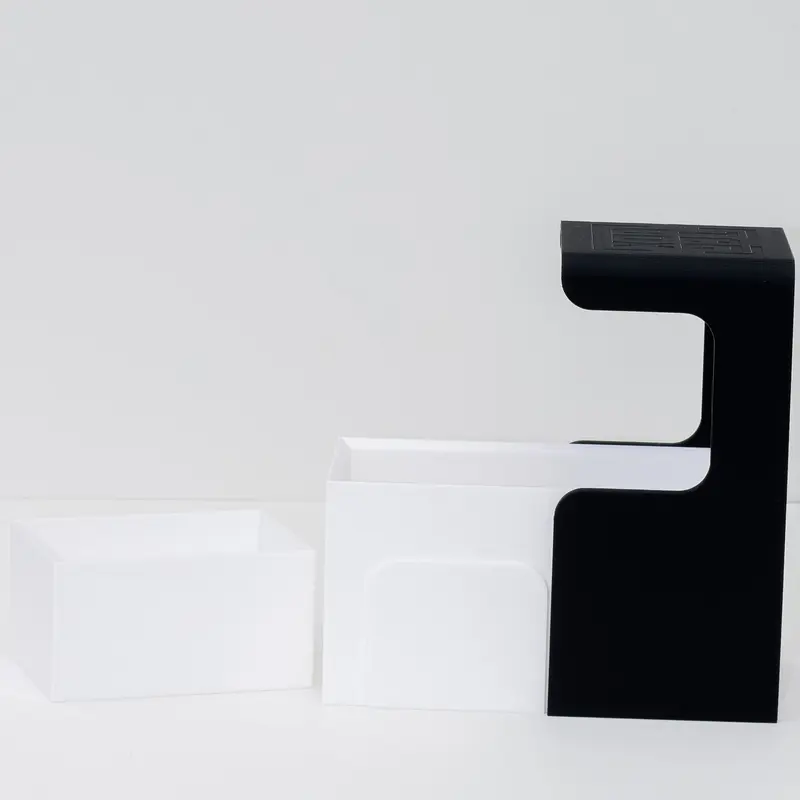 2-in-1 Version 2.0 3D Printed Card Scanning Stand (6.34in x 3.35in x 3.07in) - Card with Sleeve Holder, Desk Figure, Unique Home Decor Ornament with Adjustable Insert Gift Box