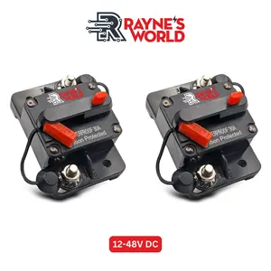 Rayne's World (2 Pack) 30-300A 12V-48V DC Waterproof Circuit Breaker Manual Reset - Car Stereo, RV, Solar Power, Automotive, Marine, Trolling Motor