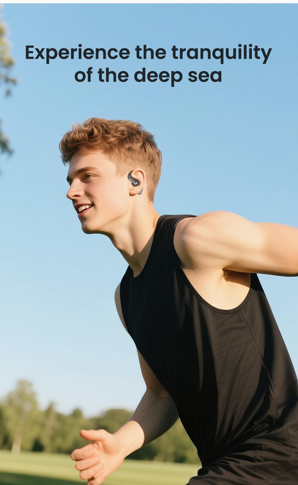 HTC NE50 open-ear headphones, removable battery, four batteries for long-lasting battery life, high-quality wireless earphones, Bluetooth 6.0 waterproof earphones