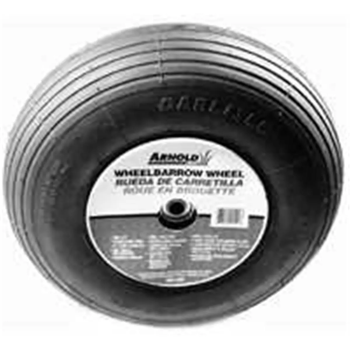 Arnold Rubber Skateboard Wheels, WB-436 400x6 in. 2-Ply Ribbed Tread Wheels for Skateboarding, Rubber Wheels