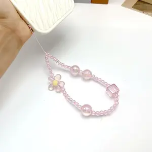 Sparkling Beaded Phone Wrist Strap - Stylish Cellphone Lanyard Chain with Bracelet Design for Women, Fashionable Wristlet for Smartphones, birthday gift short phone chain mobile
