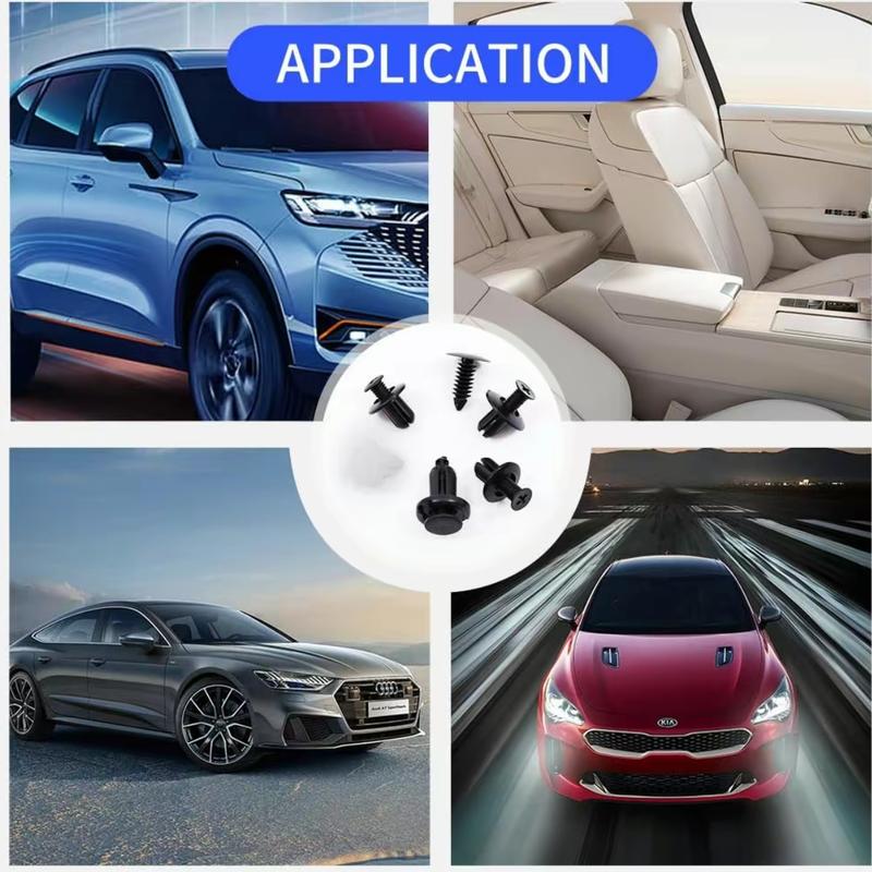 200PCS Car Clips for Hole Plastic Rivets Retainer Fender Push Pin Fastener Bumper - 6 Sizes Universal Car Fastener Kit Durable Easy Install Body Screw Automotive