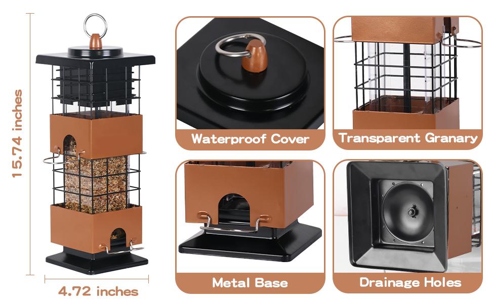 Wildpark Squirrel Proof Bird Feeder – Attract Finches & Cardinals, Say Goodbye to Squirrel Problems – Perfect Gift for Nature Lovers!