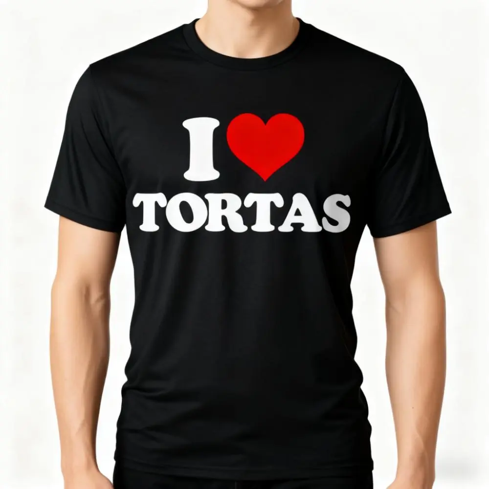 Love Statement 100 Percent Cotton Breathable Comfortable Slimming I Heart TortasLoveThemed StatementTee Casual Sports Menswear Fashion Classic Soft Loose T-Shirt Top Tshirt Streetwear