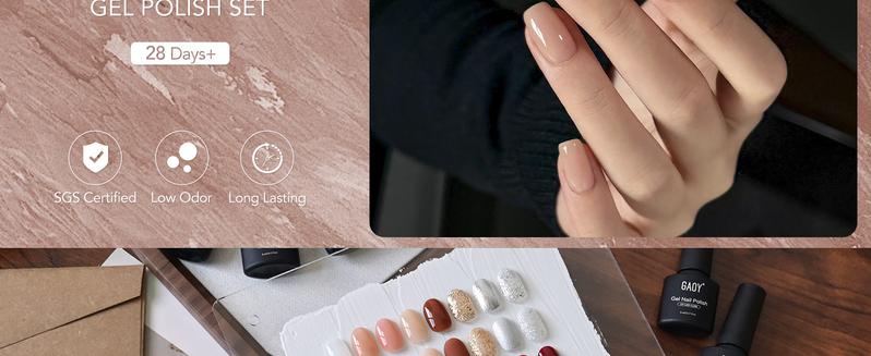 GAOY 36 Pcs Gel Nail Polish Set, 32 Colors All Season Gel Polish Kit Red Black White Nude Glitter with 4 Pcs Soak off Base Glossy Matte Top Coat & Builder for Nail Art DIY Manicure at Home