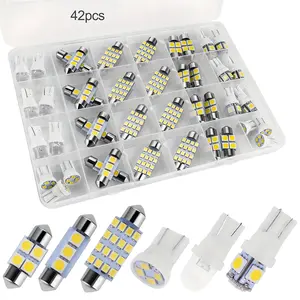 42 Pcs Interior Car Lights, Super Bright White Dome Map Tail Cab Lights Bulb Kit Set , DE3175 T10 31mm 41mm 194 LED Bulb for Your Trucks Width Lamp-Vehicle Accessories, Truck Accessories