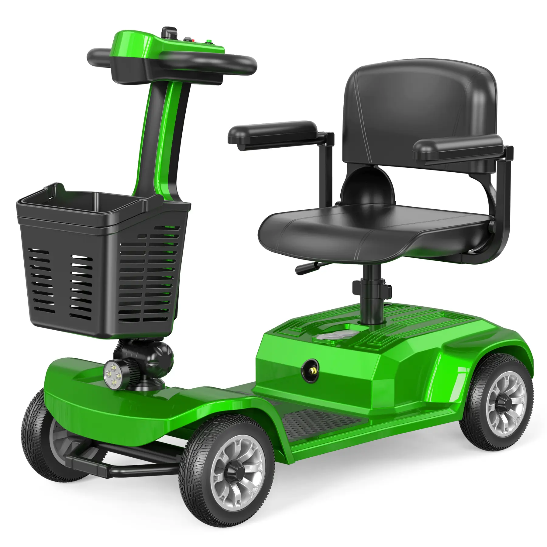 Unificare 4-Wheel Heavy-Duty Wheelchair Scooter for Seniors, 12.4 Mi Range, 419 LBS Weight Capacity, Easy-to-Operate Portable Folding Medical Mobility Scooter, Portable Folding Scooter