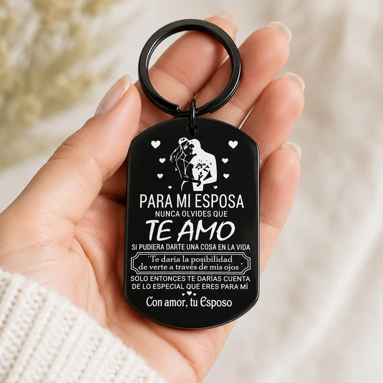 To My Wife Forever Love Keychain, Stainless Steel Keyring,Romantic Husband Gift for Wife, Stainless Steel Love Keepsake Keychain, Anniversary Birthday Gift for Her