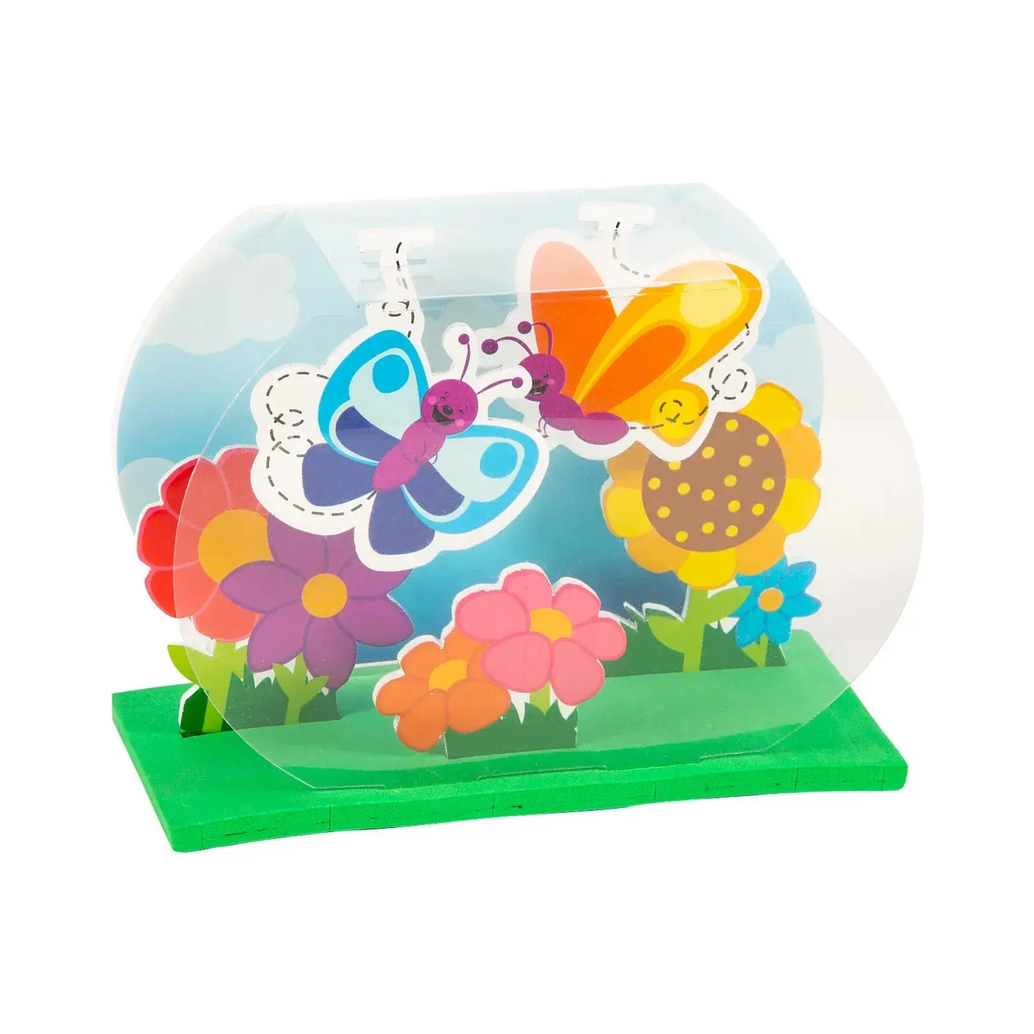 3D Colorful Flowers & Butterflies Spring Craft Kit - 12 Sets, 5"x2.5"x3.5" Self-Adhesive Foam Pieces, Fun Activity for Home Decor, Classroom Festive Supplies