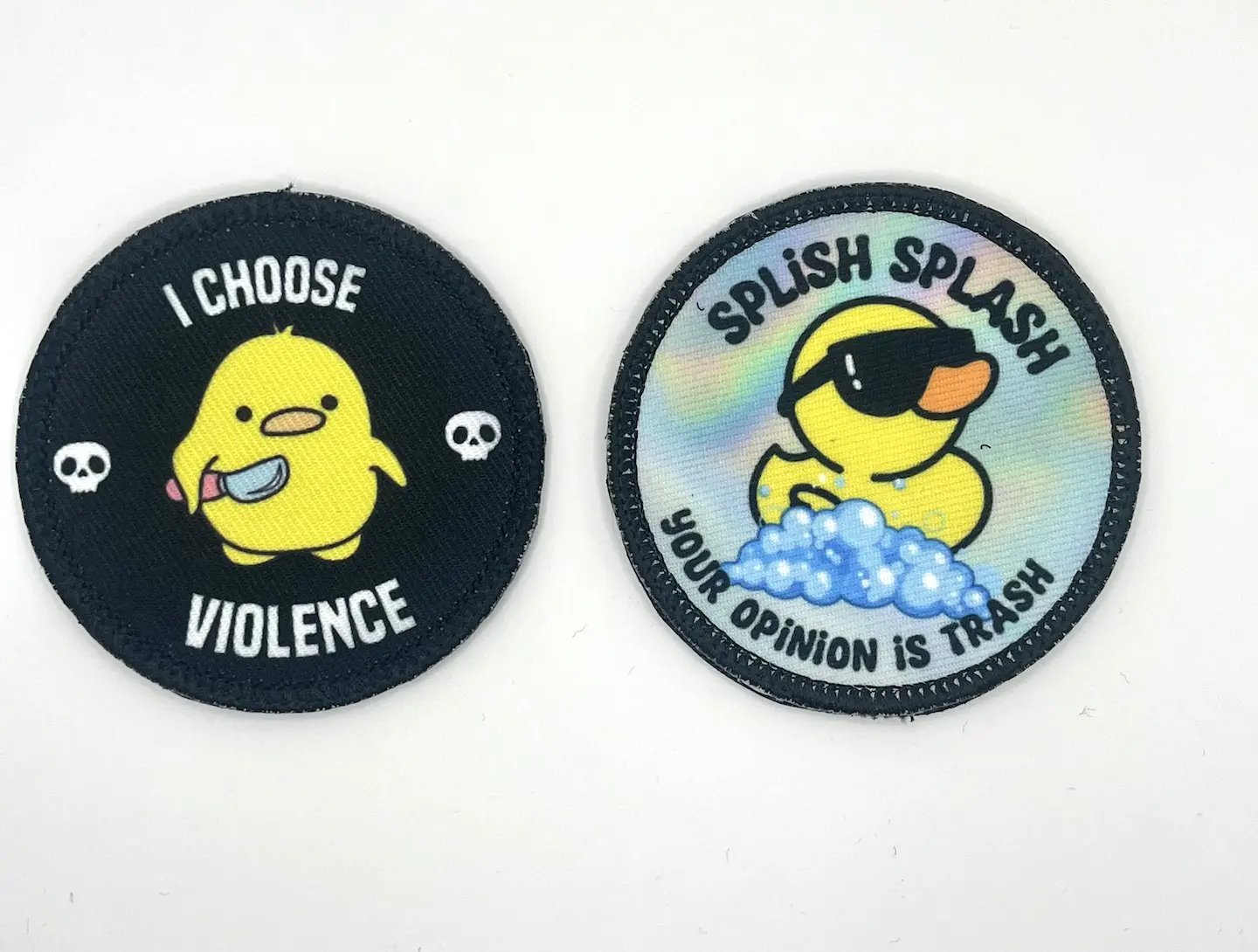 Funny Duck Printed Patch for Sew on, Iron on, or Velcro