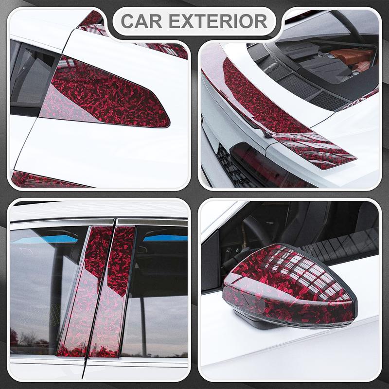 60 x 12 inch Froged Carbon Car Body Sticker Decal, 7D Vinyl Film Wrap Protector Sticker, 1 x 5FT Self-Adhesive Air Bubble Free Easy to Install, Universal For All Cars SUVs Sedan Coupe Truck Pickup Bike Motorcycle