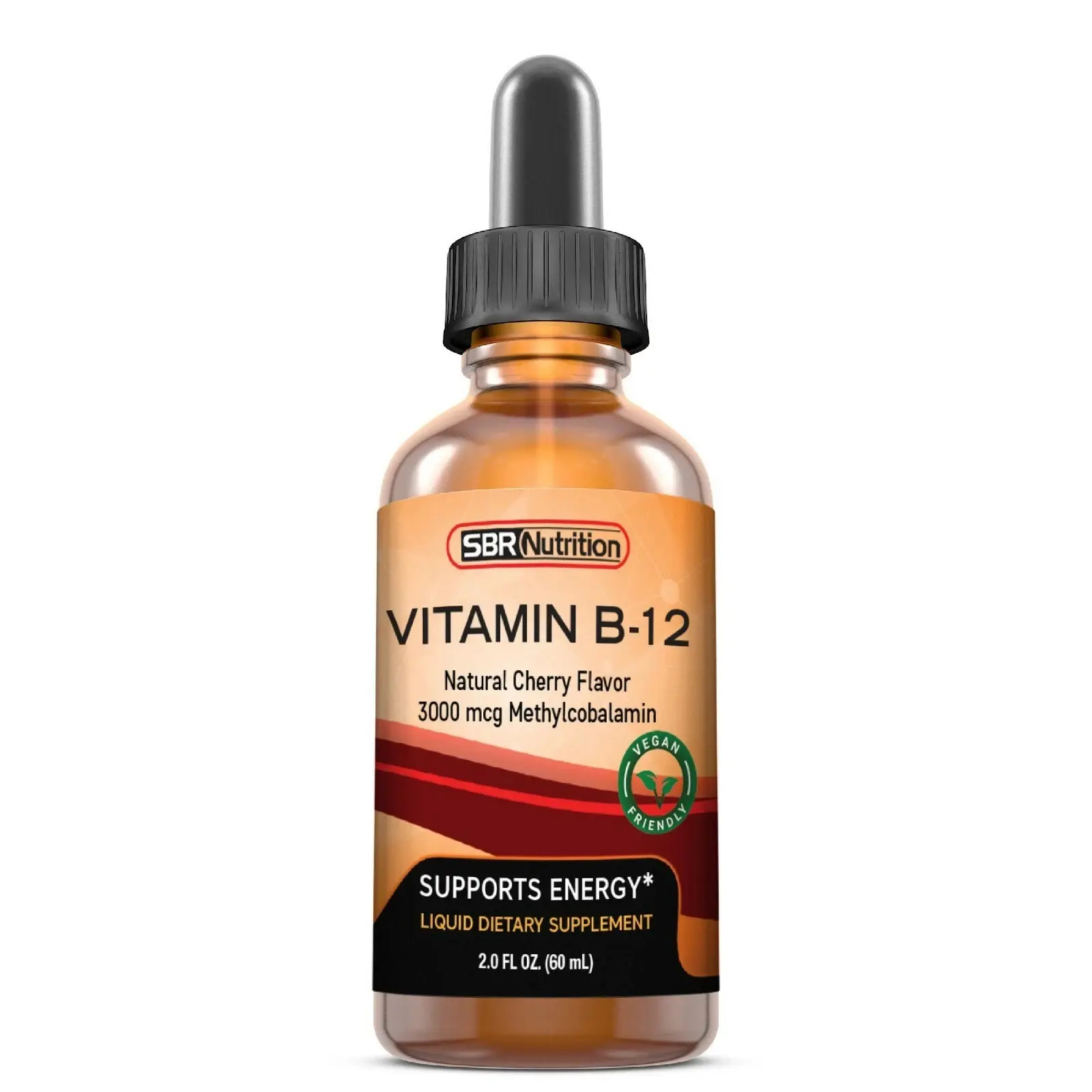 Methylcobalamin Vitamin B12 Sublingual Liquid Drops - 3000mcg Per Serving, Natural Cherry Flavor, Prop 65 Safe, Single Bottle Sublingual Drop Supplement