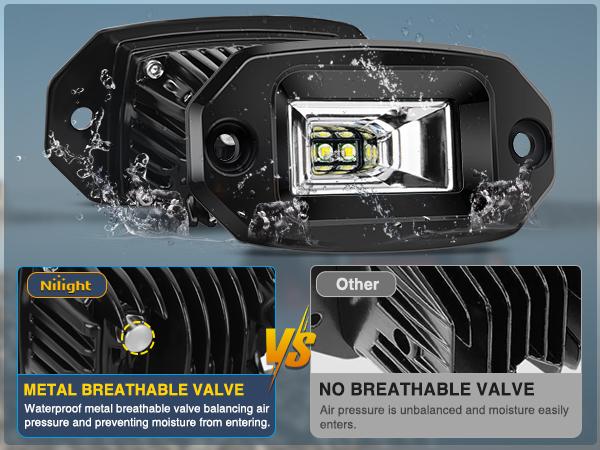 Nilight 2PCS 20W Flush Mount LED Pods Flood Beam LED Work Light Offroad Fog Reverse Light Backup Lights Driving Lights for Bumper Truck ATV UTV SUV Boat