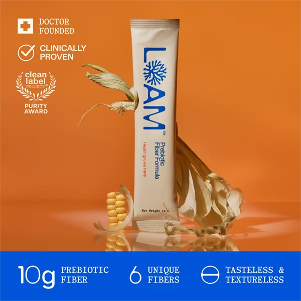 LOAM Prebiotic Fiber Formula 14 Ct. Stick Pack, Beverage Fiber Edible Dietary Supplement, Digestive Wellness Daily Supplement, Healthy Alternative