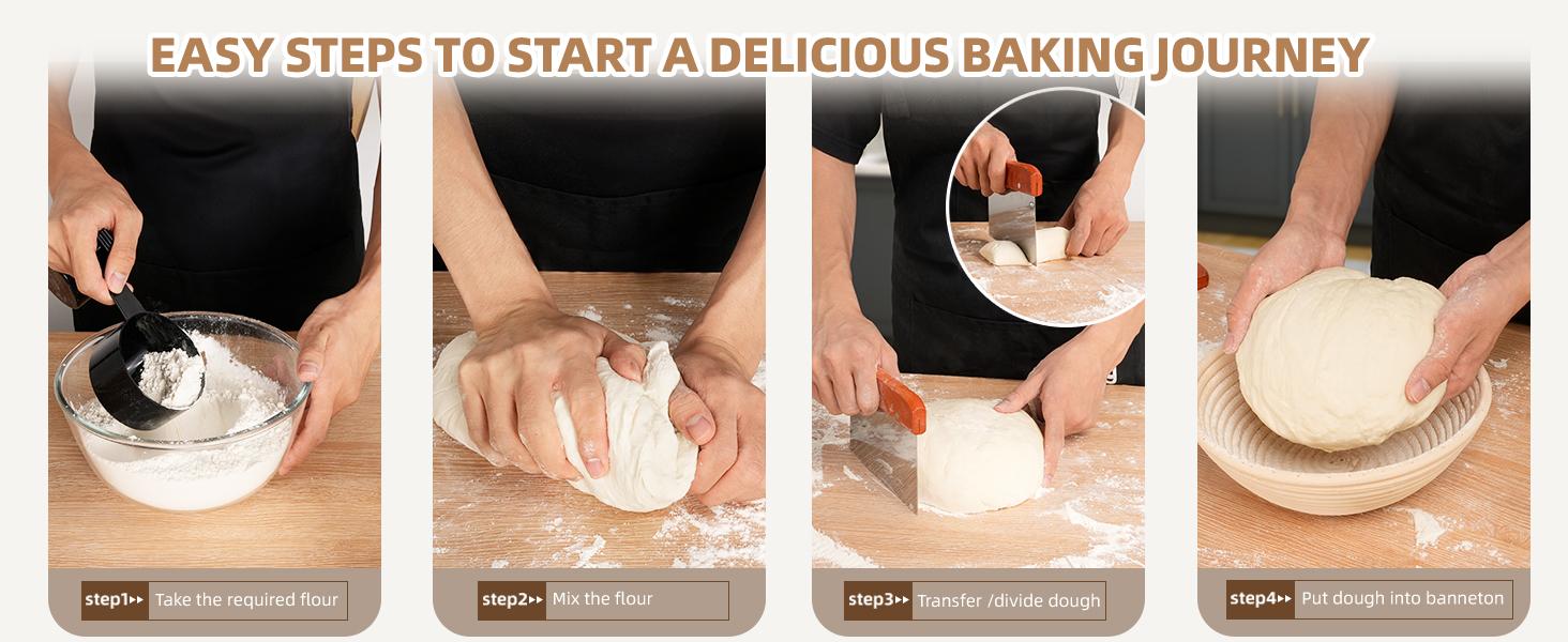 [Hot Picks]Complete Sourdough Starter Kit,Food Storage Container Jar,Bread  Banneton,Proofing Basket,Spatula,Sourdough Starter Kit Kikcoin 37PCS Banneton Proofing Basket set,Natural Rattan,Flour Duster,Bread,Dough Scraper,Baking Utensils，gift