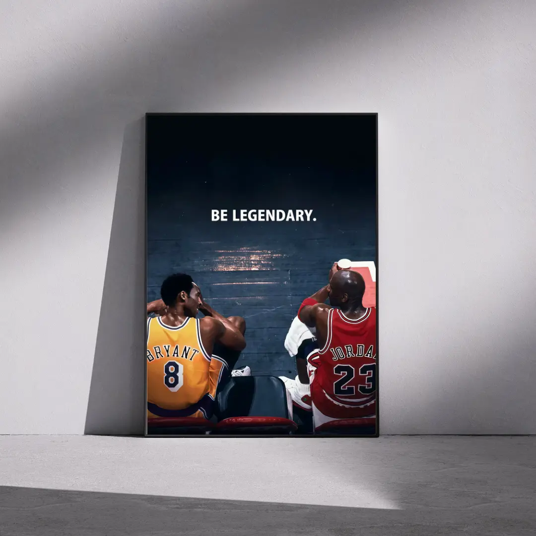 Unframed Poster – Frame Not Included – Be Legendary Poster, Basketball Players Legend High-Res Print Poster, Motivational Sport Wall Decor, Wall Art Home Decor, MADE IN USA