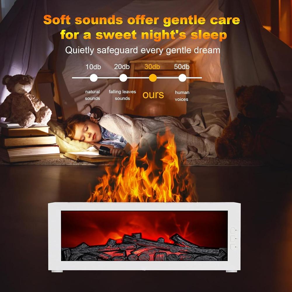 300ml Fireplace Flame Diffuser - Remote Control & Timer Auto-Off, 7 Soothing Colors Aromatherapy Diffuser for Home, Perfect Christmas Housewarming Gift Colorful LED Fragrance 2-in-1 Air Humidifier aroma Ultrasonic Set