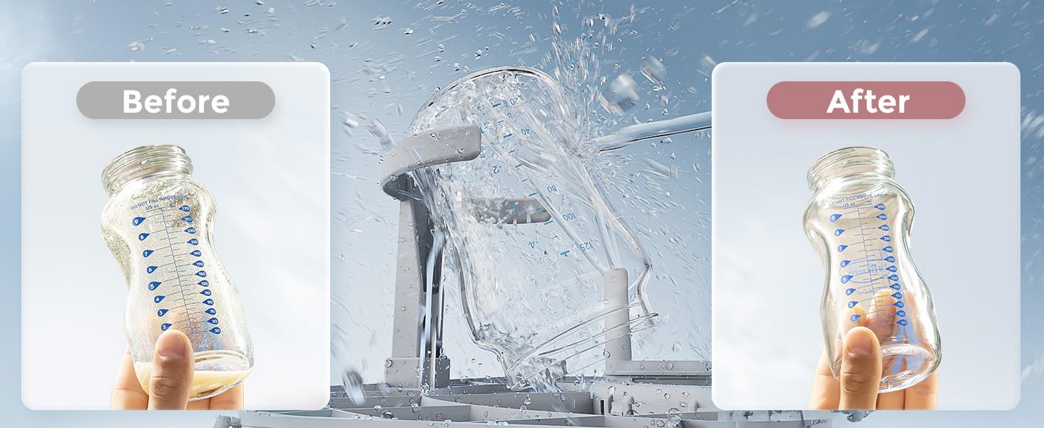 Momcozy KleanPal Pro Baby Bottle Washer, Sterilizer and Dryer - 3-in-1 Washer, Save Time and Effort - Suitable for Cleaning Bottles, Breast Pump Accessories and Baby Products 【B】