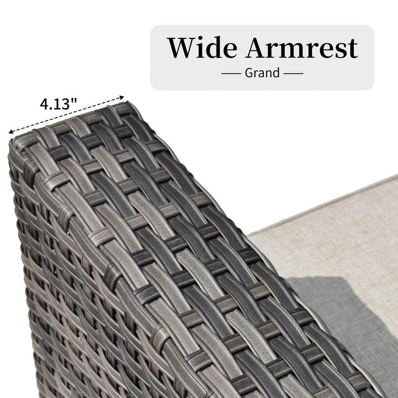 Ovios Patio Furniture 13-Piece Outdoor Sectional Sofa Set with Wicker Rocking Swivel Chairs and 42.12'' Fire Pit Ovios Patio Furniture 13-Piece Outdoor Sectional Sofa Set with Wicker Rocking Swivel Chairs and 42.12'' Fire Pit