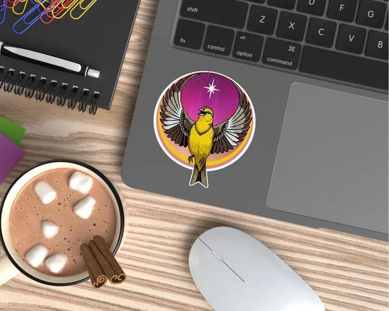 Rebel Bird Stickers, Stand With the Resistance, Western Meadowlark, Anti ICE FDT Sticker