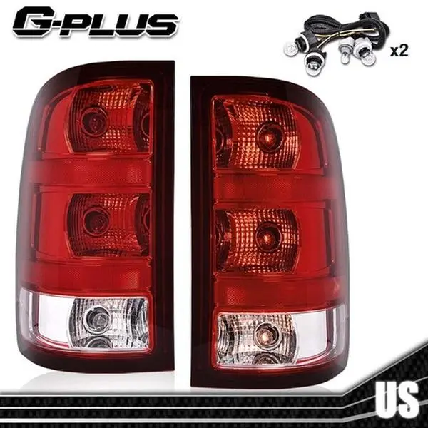 G-PLUS Tail Lights Automotive Replacement Tail Lights Lamps (Left+Right), Car Light Car Accessories for 2007-2013 GMC Sierra 1500, 2500, 3500HD, Lenses, 2008-2009,2012-2013 Sierra 1500, None