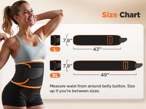 FEIERDUN Waist Trainer Belt for Men & Women, Sweat Band Waist Trimmer Belt, Stomach Wrap for Home Fitness, Body Shaper