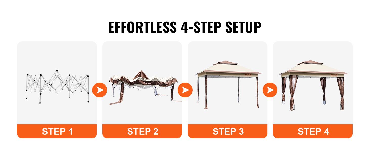 VEVOR Outdoor Canopy Gazebo Tent, TikTokShopBlackFriday, Portable Canopy Shelter with Large Shade Space, Mosquito Netting & 4 Sandbags for Party, Backyard, Patio Lawn and Garden VEVOR Outdoor Canopy Gazebo Tent, TikTokShopBlackFriday, Portable Canopy Shelter with Large Shade Space, Mosquito Netting & 4 Sandbags for Party, Backyard, Patio Lawn and Garden