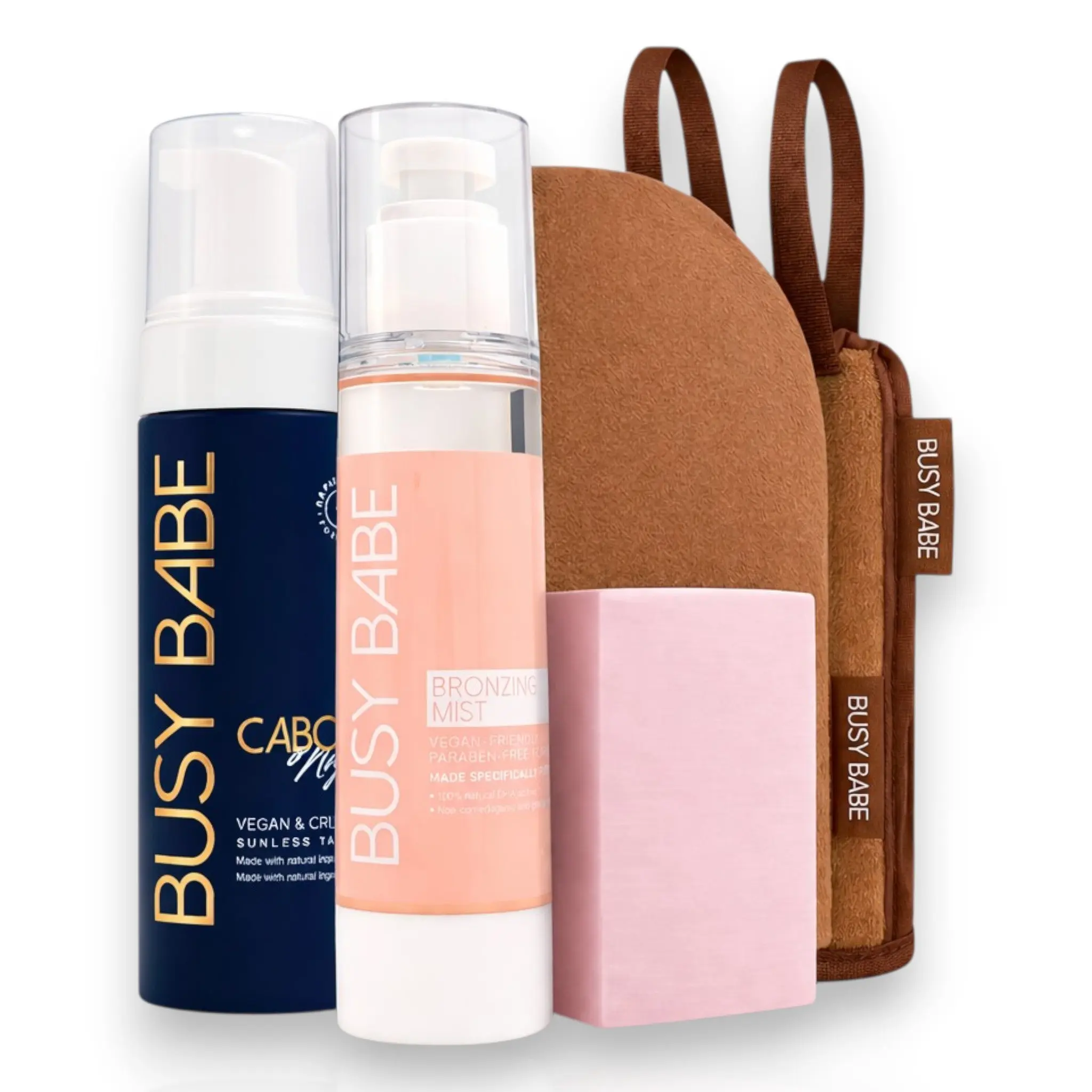 Cabo Nights Head to Toe Glow Body Care Bundle - Lightweight Face Mist, Radiant Skin Self-Tanner Set for Full-Body Tanning