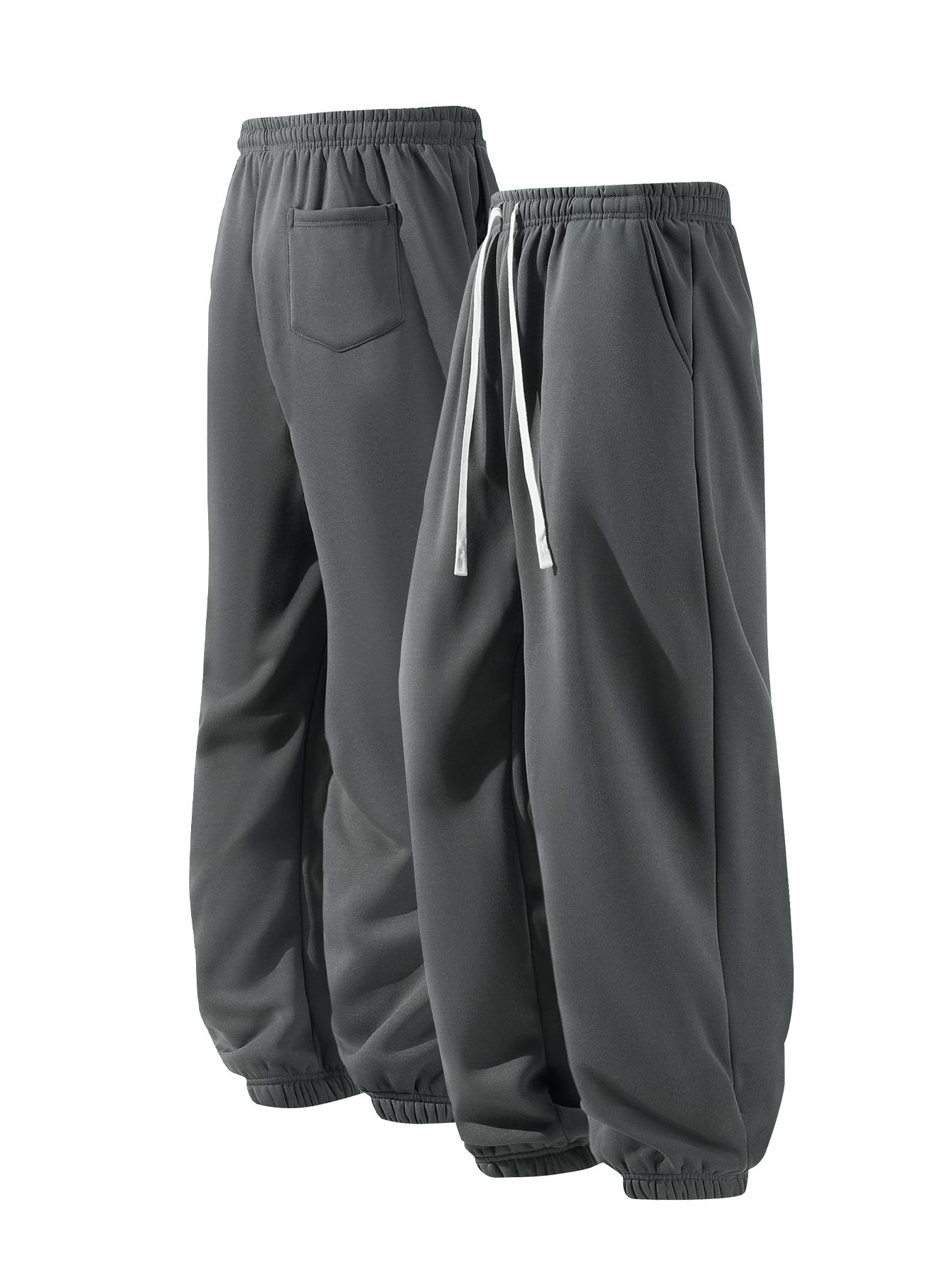 CCCMAI Men's Pocket Drawstring Winter Pants, Casual Regular Fit Plain Thermal Lined Trousers, Men's Bottoms for Winter Menswear CCCMAI Men's Pocket Drawstring Winter Pants, Casual Regular Fit Plain Thermal Lined Trousers, Men's Bottoms for Winter Menswear