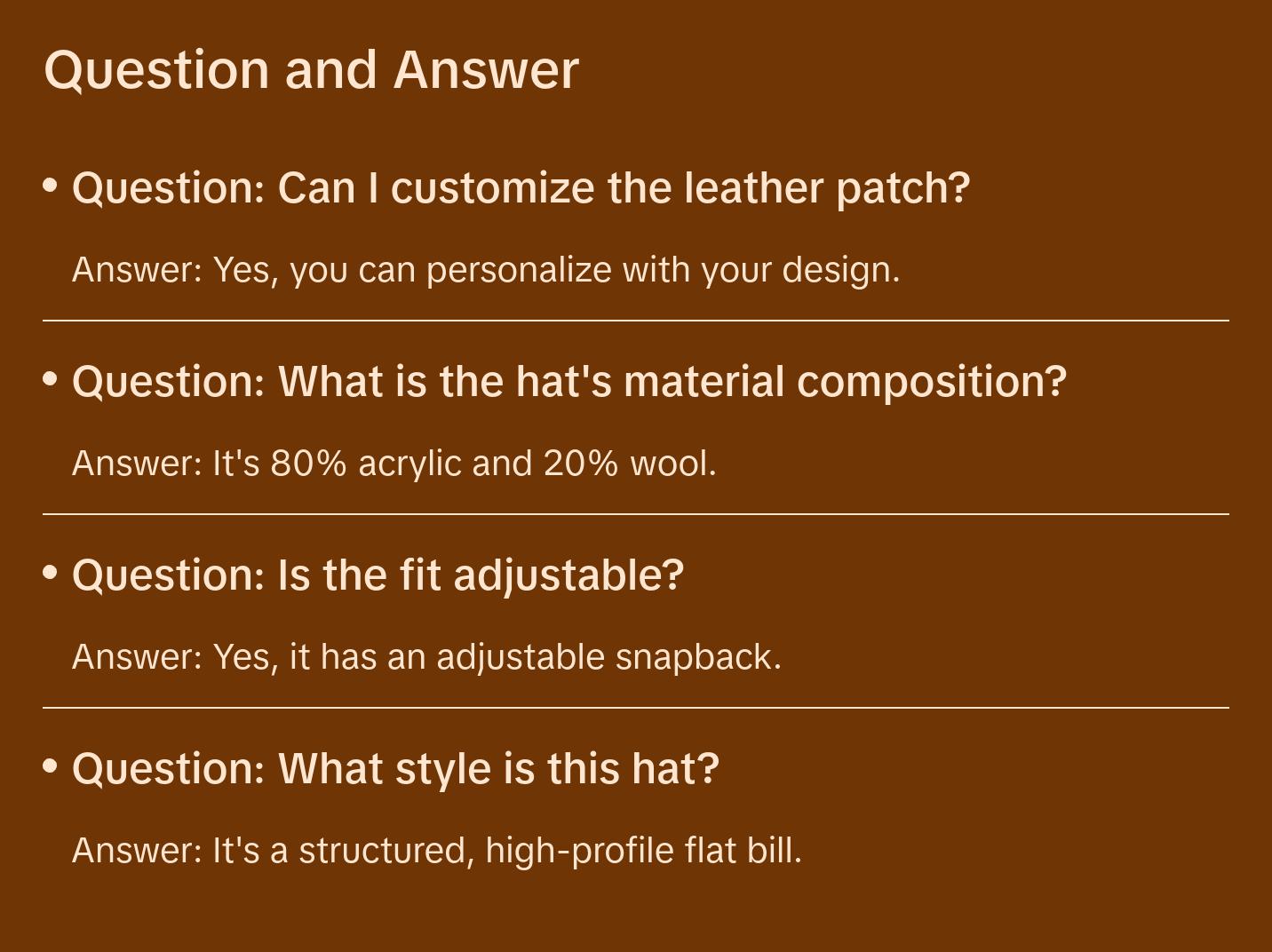 Custom Leather Patch Hat Richardson 511 Flat Bill