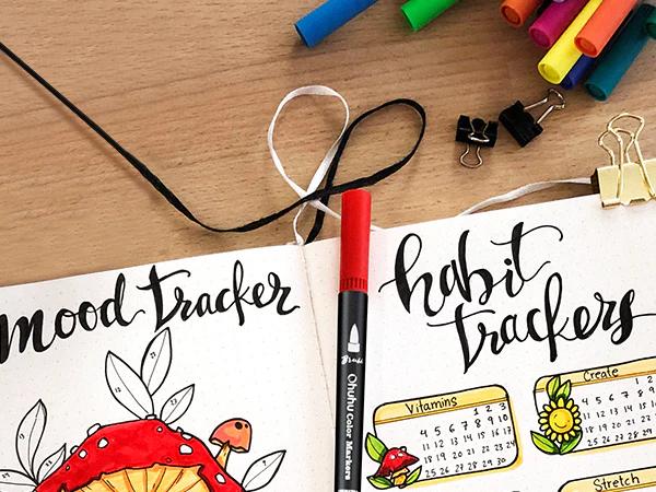 Ohuhu Maui 60 Colors Dual Tips Water Based Art Markers ,Brush & Fineliner