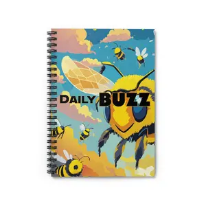 Daily Buzz Bee Illustration Spiral Notebook | Ruled Notebook