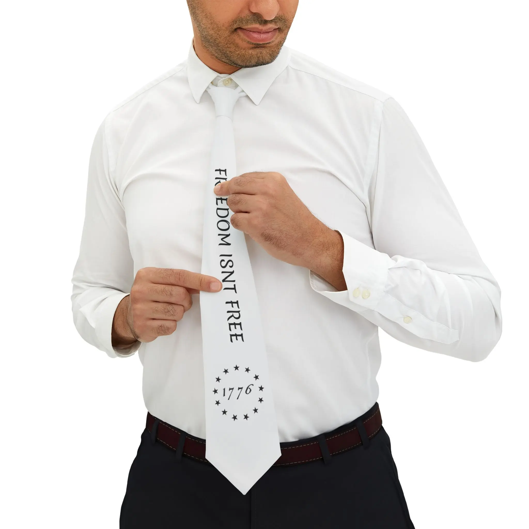 Freedom Isn't Free necktie | 1776 Betsy Ross stars patriotic tie