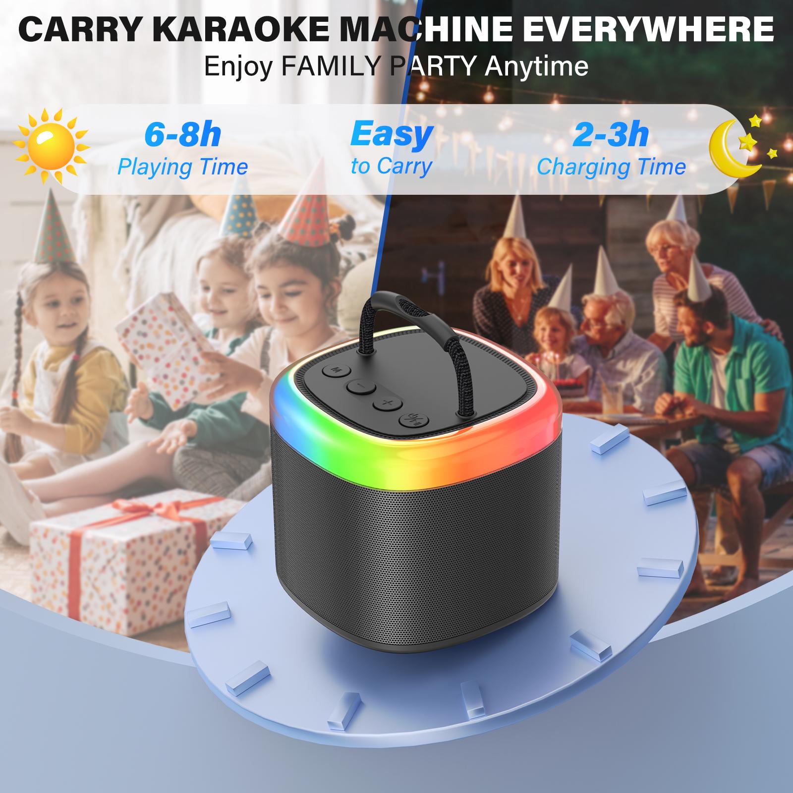 【100% Original】JYX D17 Mini Karaoke Bluetooth Speaker｜Powerful Bass｜Premium Microphone Set｜Portable KTV System