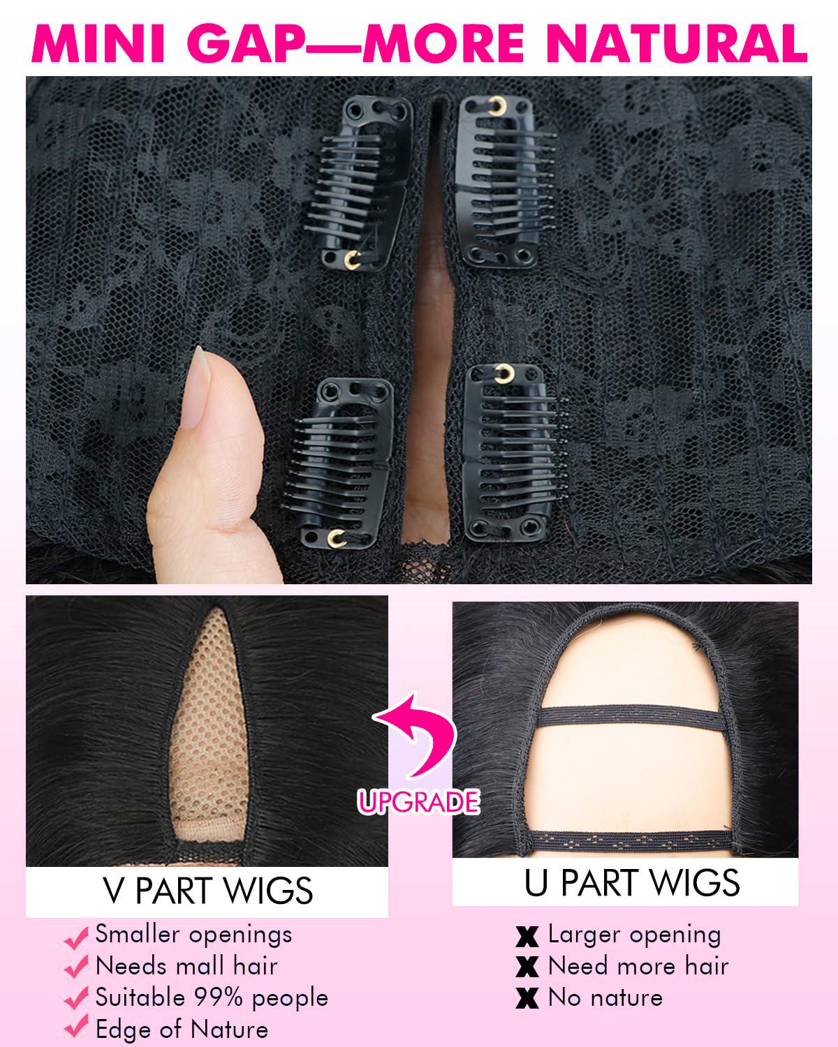 Tahikie 250% Density V Part Yaki Loose Body Wave Wigs No Leave Out Real Human Hair For Women Wear&Go Upgrade U Part Wig Natural Black Brazilian Hair #TikTokShopHolidayHaul