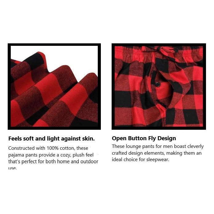 Cotton Lounge Pajama Pants for Men | Plaid S-6XL | Different Touch