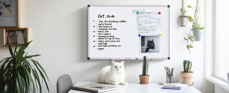 Magnetic Dry Erase Board 36 x 24 Inches White Board with Accessories, Includes Dry Eraser, Marker Tray & Fixing Kits