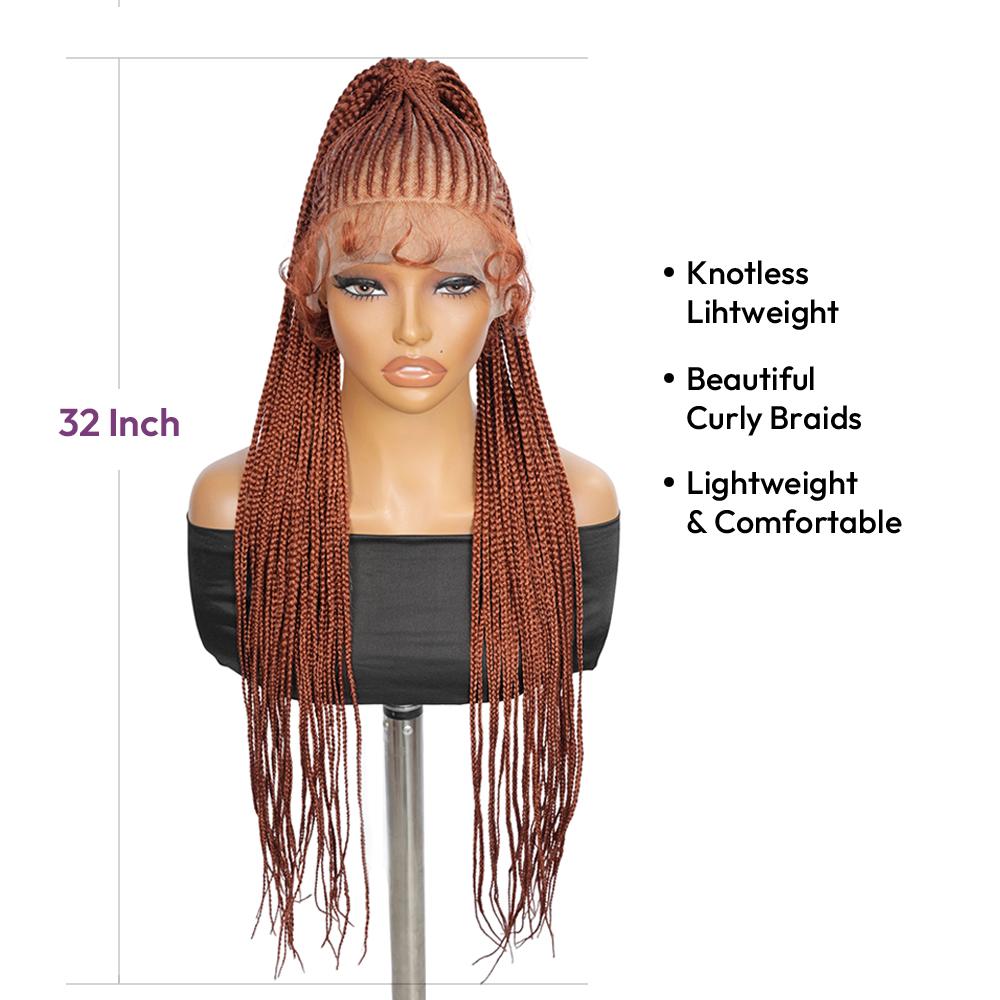 #350 Red Copper Braided Wig | 32” Full Lace Ponytail Wig for Women | Bold Synthetic Hairstyle | SuperNova #350 Red Copper Braided Wig | 32” Full Lace Ponytail Wig for Women | Bold Synthetic Hairstyle | SuperNova