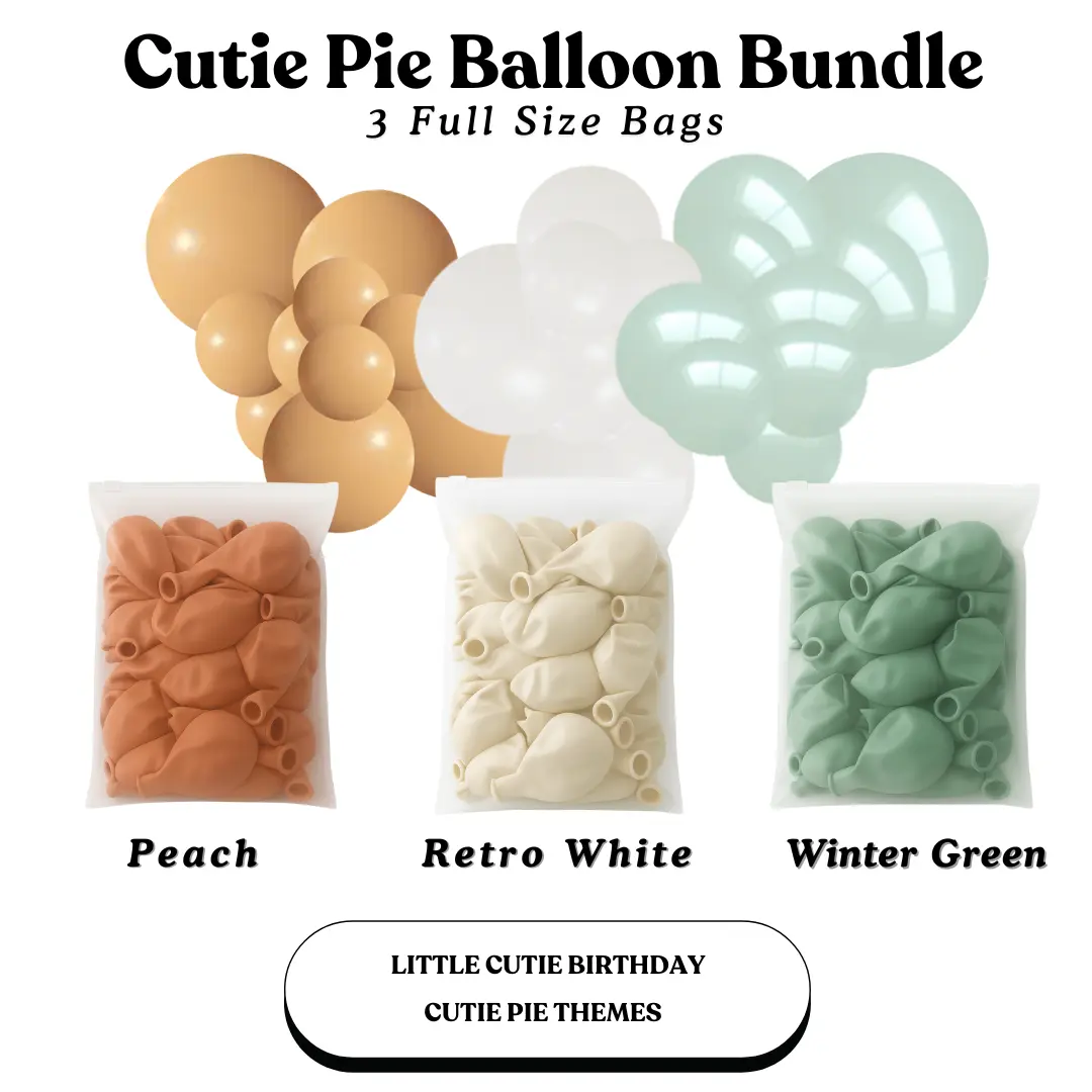Cutie Pie Balloon Bundle- Peach, Retro White, Winter Green