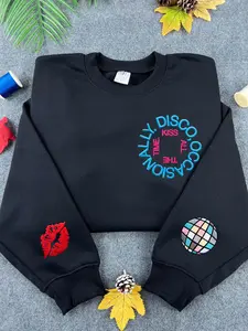 Kiss All The Time Disco Occasionally embroidered sweatshirt, Disco Occasionally Hoodie, Kiss Kiss All The Time
