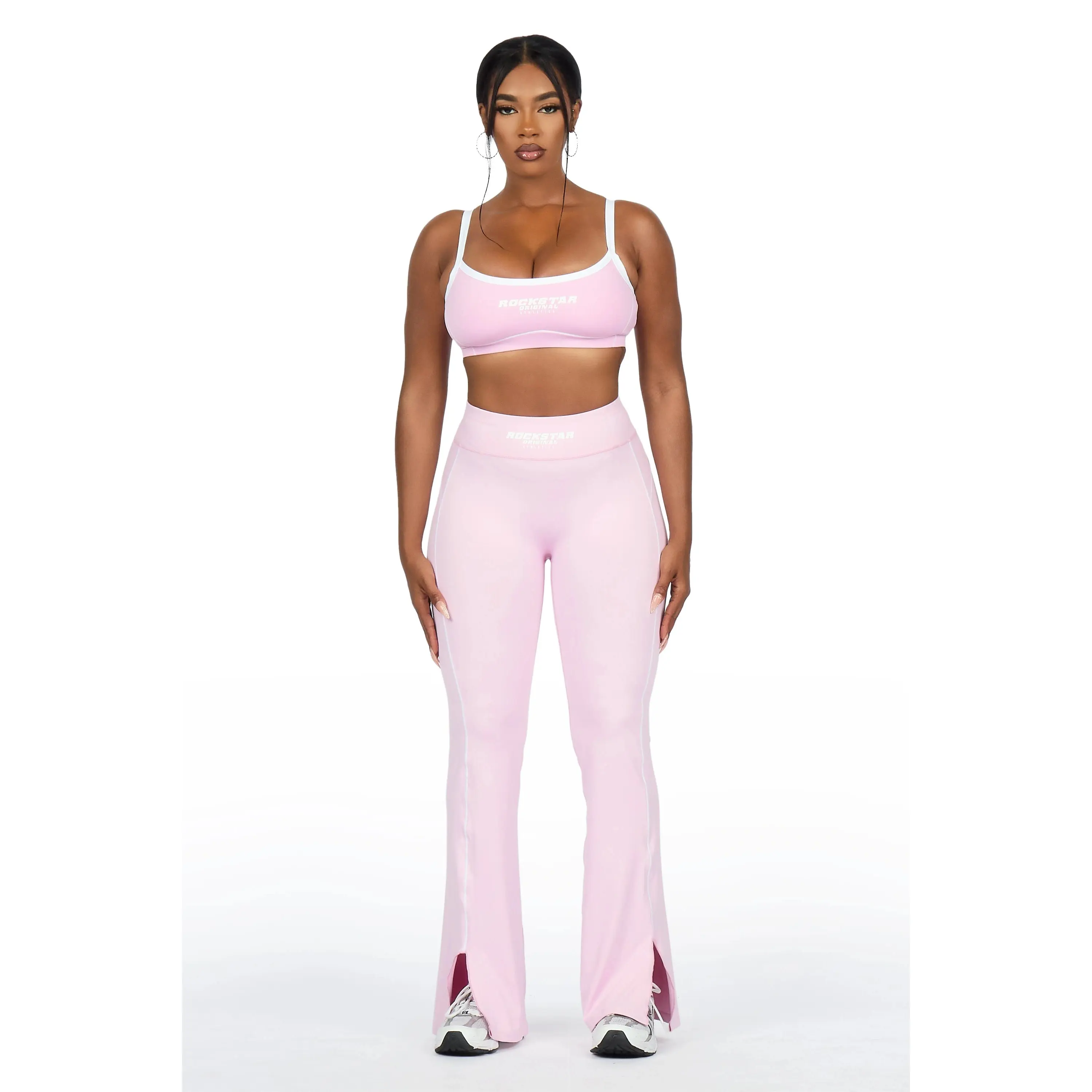 Keilana Pink Active Flare Pant Set